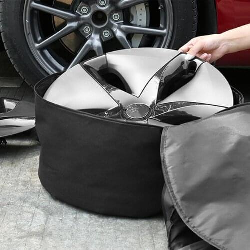 1pcs/set Car Portable Carrying Wheel Hub Cover Oxford Storage Bag Wheel Cap Storage Washable Bag Container For Tesla Model 3 Bag