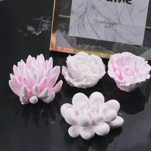 1PCS Succulent Plants Wax Candle Silicone Mold Cactus DIY UV Resin Cupcake Epoxy Sugar Plaster Clay Soap Mould