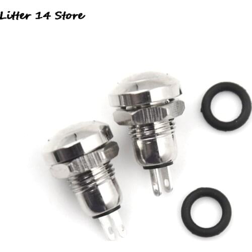 2pcs 0.5A/250VAC 8mm Mini Micro 2Pin Metal Waterproof Momentary Push Button Switch