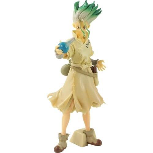 20cm Anime Dr. Stone Ishigami Senkuu Vase Scientific Researchers PVC Action Figure Collection Cartoon Model Toy Doll Brinquedos