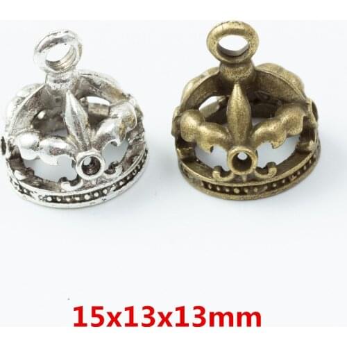 25 pieces of retro metal zinc alloy Crown pendant for DIY handmade jewelry necklace making 6768