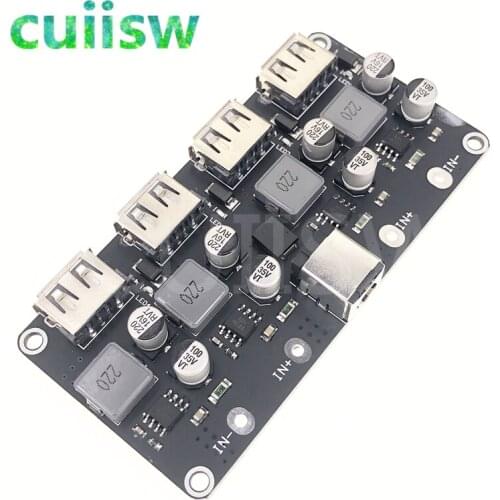 KC24 QC3.0 4 Way DC-DC Buck Converter Charging Step Down Module 6-32V 9V 12V 24V to Fast Quick Charger Circuit Board 3V 5V