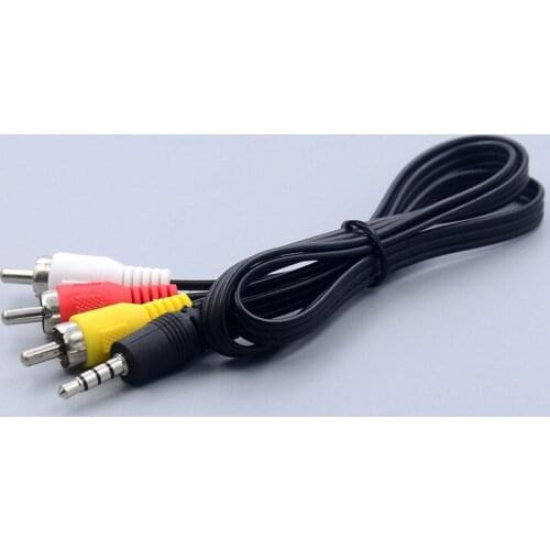 65cm 1m 1.5m 3.5mm Jack Plug Male To 3 RCA Adapter High Quality 3.5 To RCA Male Audio Video AV Cable Wire Cord