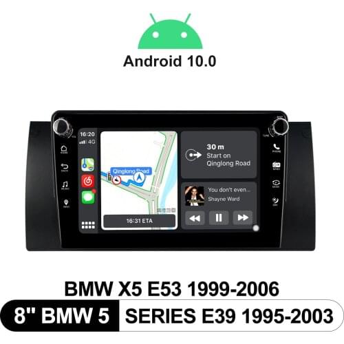 8 Inch Android Auto/4G/Steering Wheel Car Multimedia Player 1280*720 System For BMW 5 Series E39 1995-2003 BMW X5 E53 1999-2006