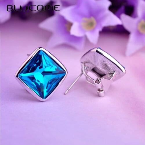 Blucome Brincos 2021 Luxury CZ Zirconia Earrings France Hook Anel Ouro Reamer Ear Lot Sobretudo Feminino Bijuteria Feminina Gato
