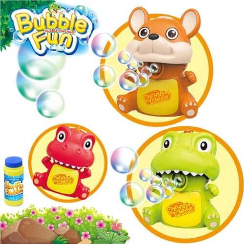 Children Cartoon Dinosaur Squirrel Automatic Bubble Machine Kids Bathtub Toy Funny Game Child Outdoor Sports Toys