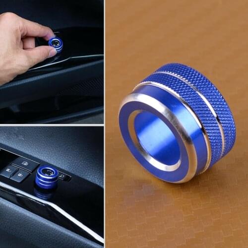 DWCX Car New Aluminum Blue Rearview Mirror Button Circle 2.2x1.3 cm Fit for Toyota Corolla 2020