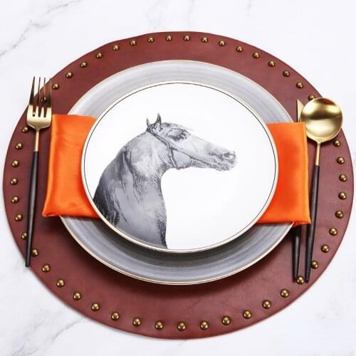 Matou European Modern Neoclassical Model Room Tableware Ornaments Brown Dishes Hotel Club Western Food Dishes Decoration