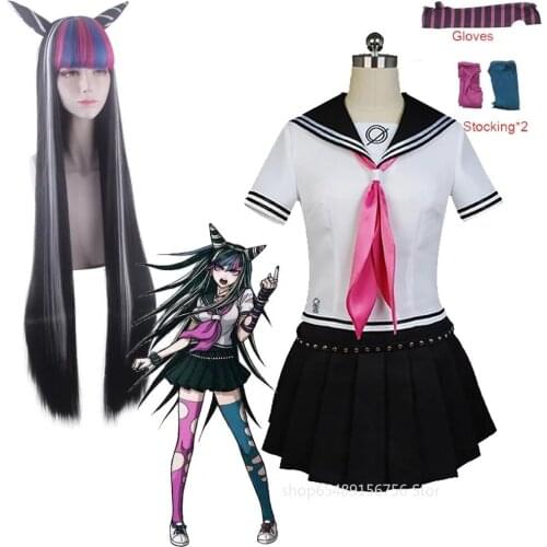 Anime Danganronpa Mioda Ibuki Cosplay Costume Colorful Devil Horn Woman Halloween Christmas Carnival Party Uniform Suit Gifts