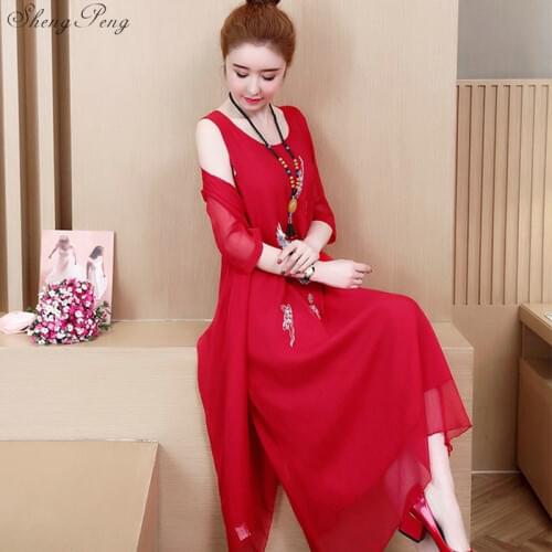 Red Satin Sexy Traditional Chinese Women Dress New Arrival Silm long Qipao Novelty Vietnam Aodai Cheongsam M-5XL Q731