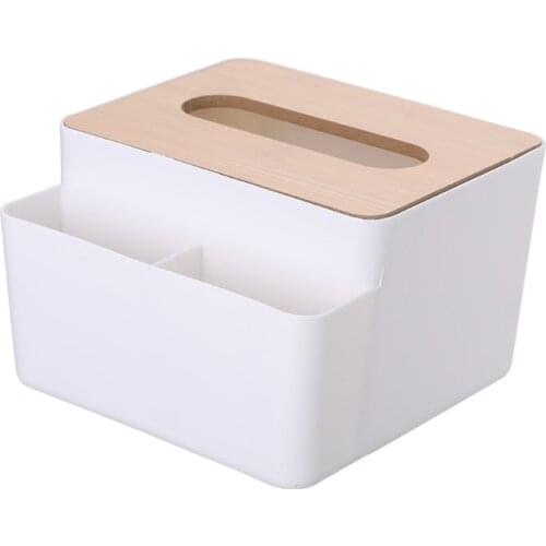 Multifunction Tissue Box TV Air Conditioner Remote Control Organizer Cosmetic Storage Box Household Office Decor