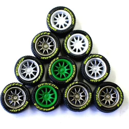 1/64 Diecasts Alloy Car Model Modified Rubber Wheels Tire Wheels Hot Wheels Dome Card