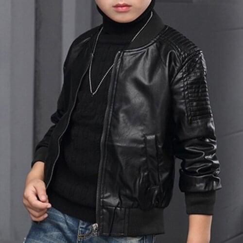 Fashion Boy Outerwear New Spring Autumn Boy PU Jacket Children Warm Simier coat For Boy Coat for 3-8 years old