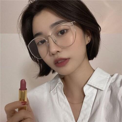 Vazrobe Fashion Women Glasses Polygon Eyeglasses Frames Nerd Oversized Spectacles for Makeup Clear Lens Gold Black