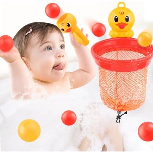 New Baby Bath Toys Suction Cup Shooting ball Hoop With 20 Ball Bathroom Bathtub Shower Toys Kid Play Water Game Toy For Children