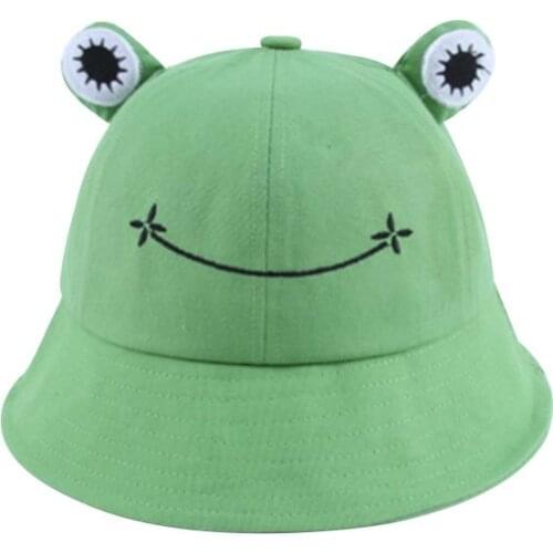 New Men Hot Sun Hat Frog Embroidery Fisherman Panama Cap Bob Chapeau Cotton Brand Summer Bucket Hat For Women Hip Hop RH