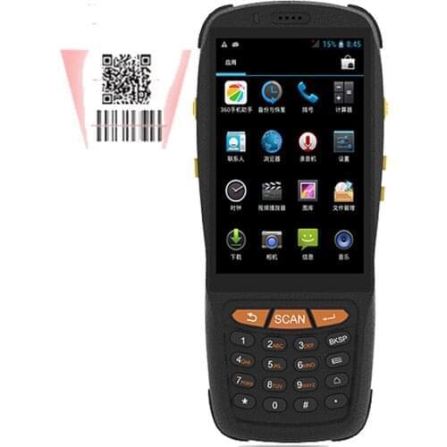 Android 7.1 handheld scanner terminal with 4" touch screen WIFI Bluetooth 4G 3G NFC Keyboards for warehouse inventory management