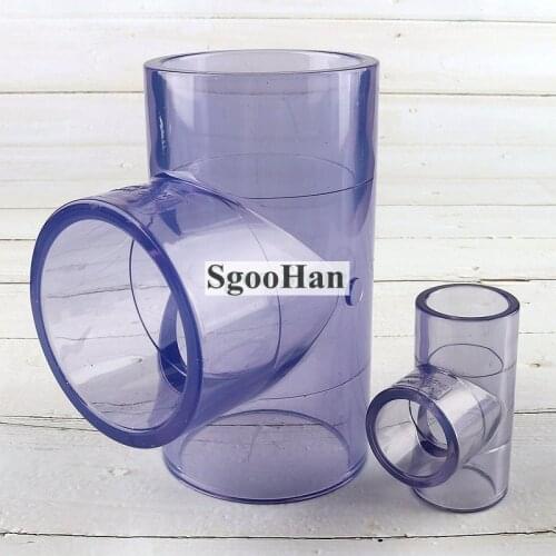 1~5pcs ID.20~50mm Transparent UPVC Tee Connector Garden Irrigation System Aquarium Tank Water Pipe Connectors PVC Pipe Joints