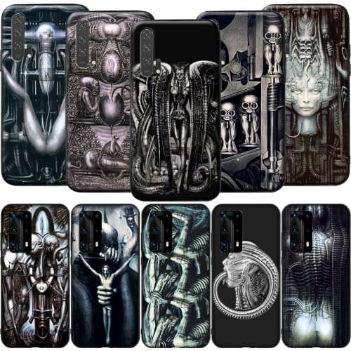 GX96 Hr Giger Li II Silicone Case for Huawei P9 P10 P20 P30 P40 Y6 2018 Y7 Y9 Lite Pro Max Prime Mini