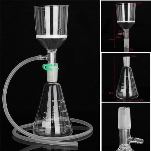 Lab Glassware Vacuum Filtration Buchner Funnel Flask Apparatus Kit Vacuum Hose Plastic Clip