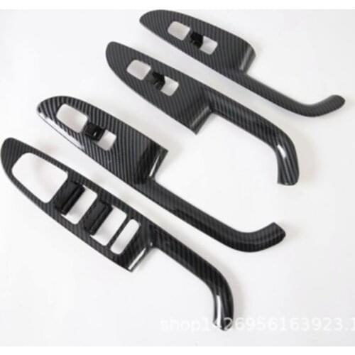 Carbon Fiber Style ABS Car Window Lift Panel Cover Trim Sticker Fit For Hyundai Azera Grandeur 2020