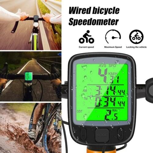 Bike Speedometer, Waterproof Wired Digital Bike Ride Odometer Cycling Speed Counter Code with LCD Backlight Bicycle Accessories