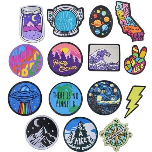 High Quality Fashion Landscape Pattern Embroidery Ironing Patch DIY Clothing Luggage Decoration Accessory Patch