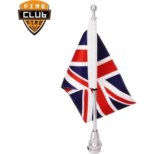 High Quality Motorcycle Chrome Universal Rear Side Mount Flag Pole American Flag For Harley Luggage Rack Ornamental Accessories