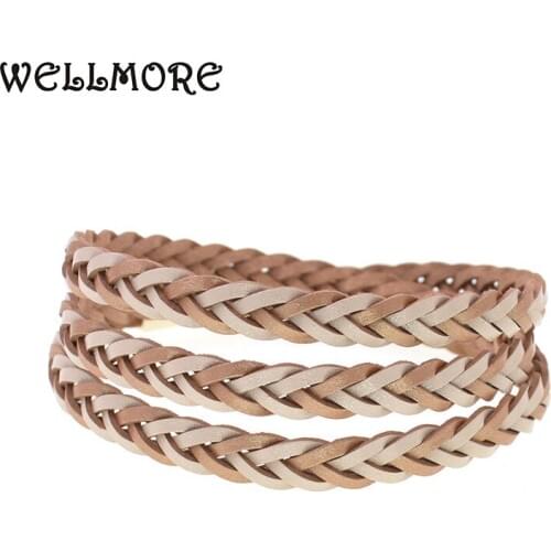 WELLMORE 3 layer wrap bracelets Leather Bracelets For Women Mens charm Bracelets Couples gifts fashion Jewelry dropshipping