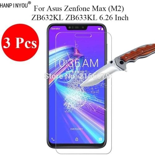 3 Pcs/Lot 9H 2.5D Tempered Glass Screen Protector For Asus Zenfone Max (M2) ZB632KL ZB633KL 6.26" Protective Film + Clean Tools