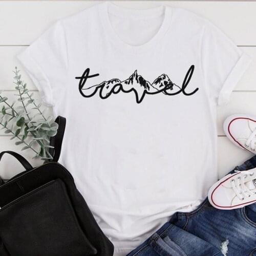 Women Clothes Cartoon Travel New Cute Trend Ladies Summer Print Fashion Tshirt Female Short Sleeve Tee Top Graphic T-shirt