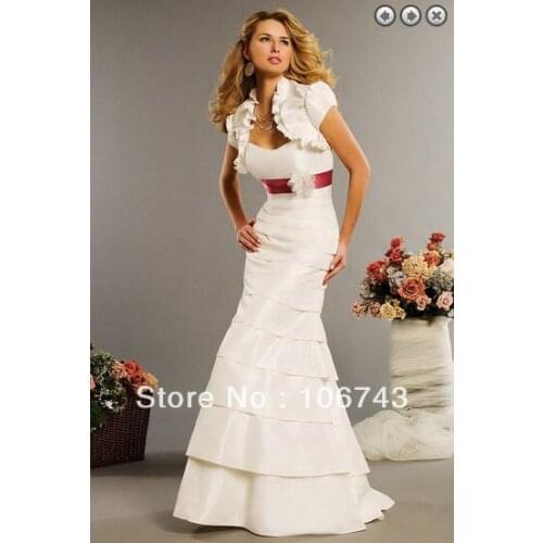 Free shipping wedding decoration maxi dresses 2016bridal gowns vestidos formales white long dress wedding Dresses with jacket