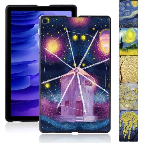 Painting Series Hard Shell for Samsung Galaxy Tab A7 10.4" T500 T505 Slim Durable Tablet Protective Shell Case+ Free Stylus