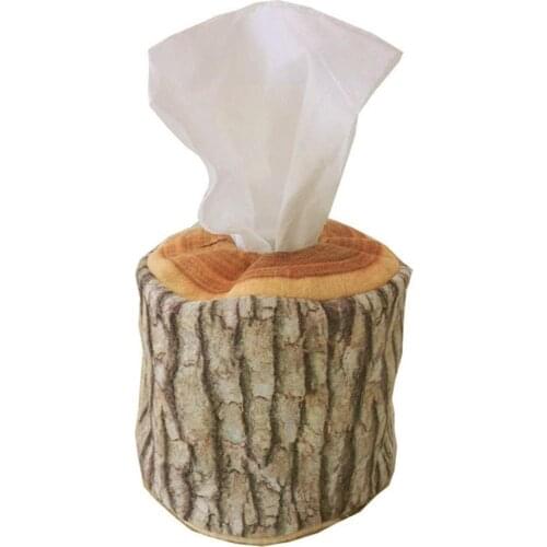 1pc 13 X 11cm Imitation Tree Bark Tissue Box Napkin Holder Case Paper Cover Home Kitchen Practical Home Decoration Accessories