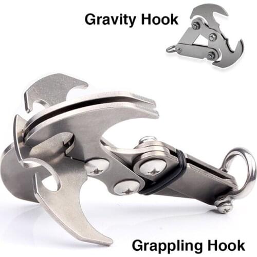15x9cm Stainless Steel Survival Folding Grappling Hook Outdoor Climbing Claw Gravity Hook Car Traction Rescue claw Tool