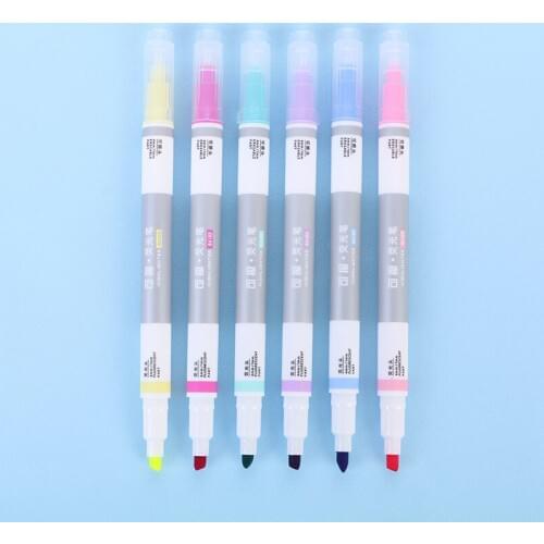 36 pcs/lot Creative Double Head Erasable Highlighter Cute Drawing Marker pens Promotional Gift Office School Supplies