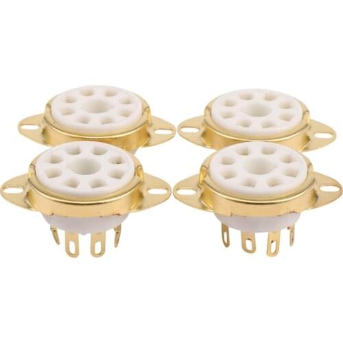 4PC 8 Pin Ceramic Socket Tube Top Vacuum Octal Value For KT88 EL34 6V6 6650 274B