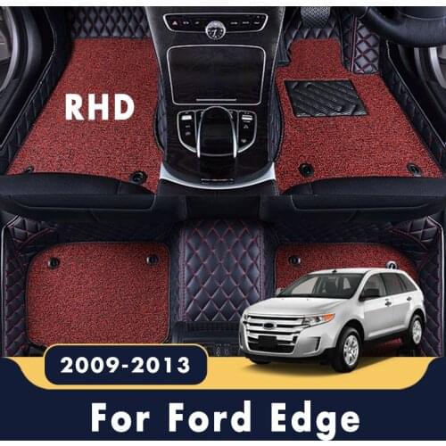 RHD Car Floor Mats For Ford Edge 2013 2012 2011 2010 2009 Auto Interior Double Layer Wire Loop Carpets Accessories Protector Mat