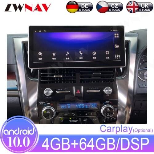 12.3" Android 10 6+128GB For Toyota Alphard 30 2015-2019 IPS Screen Car Multimedia Radio Player GPS Navigation With DSP Carplay
