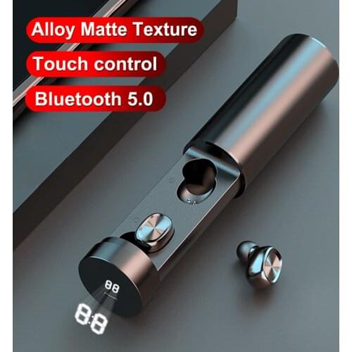 Bluetooth Headset Pull-out Wireless Earphone TWS True Stereo with Microphone Metal Matte Touch Music with Charging Boxmicrophone