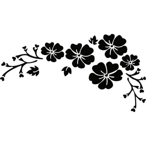 Car Styling Lovely Flowers Decorative Creative Car Sticker Front Bumper Cover Scratches Decals Bumper Sticker,30x14cm