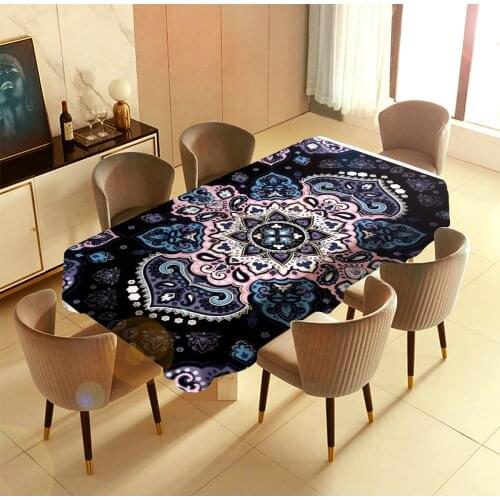 Purple Mandala Independently Designed Pattern Barbecue Picnic Home Party Table Cloth