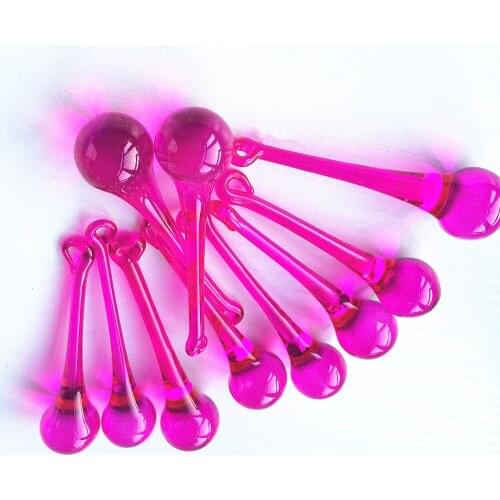 20pcs/lot Fuchsia Color 20*80 Crystal Rain Drop Chandelier Pendants, Crystal Beads Curtain Pendants, Home & Bar Decoration