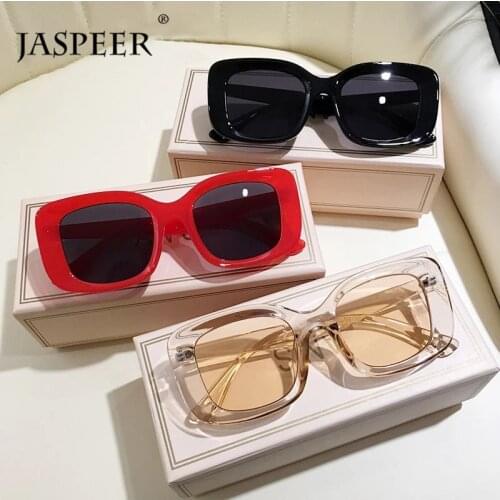 JASPEER Chunky Square Oversized Sunglasses Women 2020 Brand Design High Quality Thick Frame Retro Sun Glasses Shades UV400