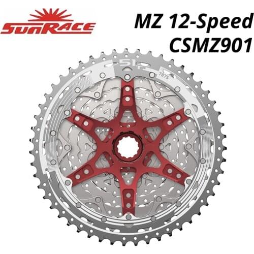 SunRace CSMZ901 12 Speed 11-51T MTB bike Cassette 12S 51T mountain Bike freewheel fit Shimano M6100 12V SRAM HG cassette