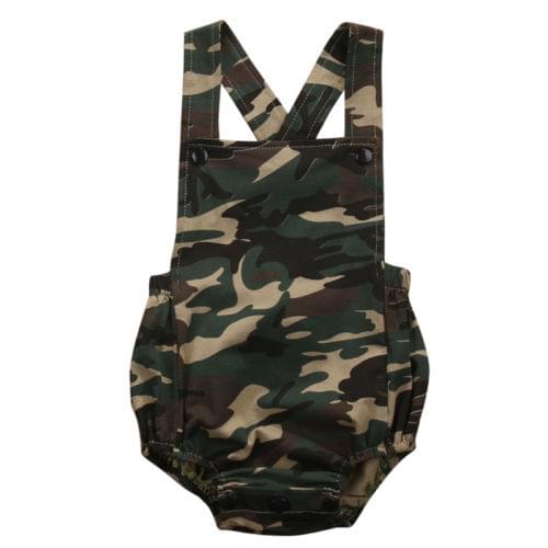Sleeveless Cotton Camouflage Newborn Baby Boy Girl Romper Jumpsuit Summer Clothes Outfits Sunsuit army green outdoors