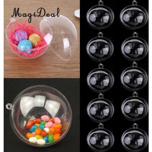 12pcs Round Candy Boxes Clear Wedding Party Christmas Tree Birthday Baby Shower DIY Hanging Balls Bauble 6cm 7cm 8cm