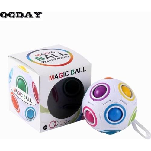 Magic ball Rainbow Spherical Magic Cube ball Anti Stress Rainbow Puzzles Balls Kids Educational Toys For Children