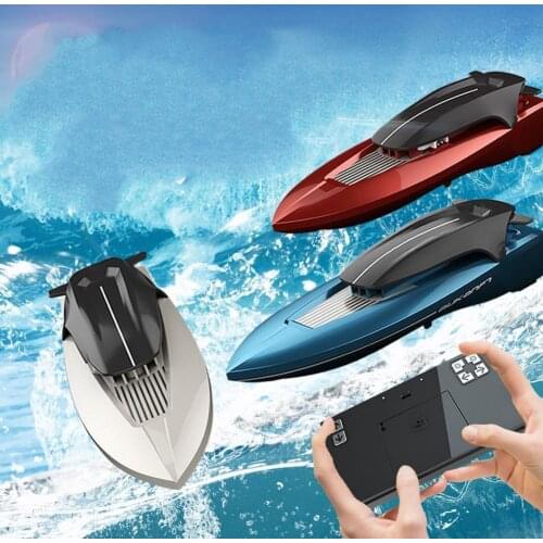 Electric Navigation Model Toy Speedboat Design With Light Speedboat Design Remote Control 2.4G Electric RC Boat for Children