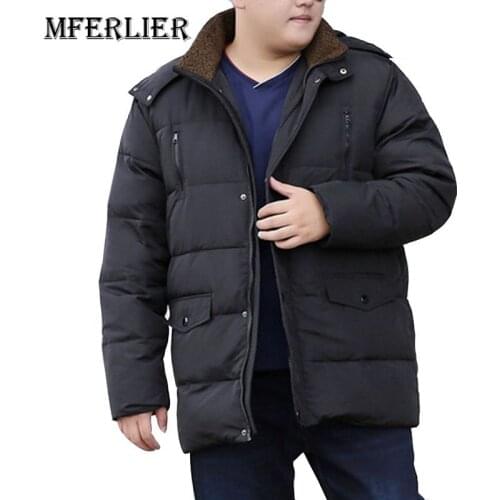 MFERLIER Winter men Down jackets 5XL 6XL 7XL 8XL weight 155kg large size Long sleeve Keep warm Plus size men coat
